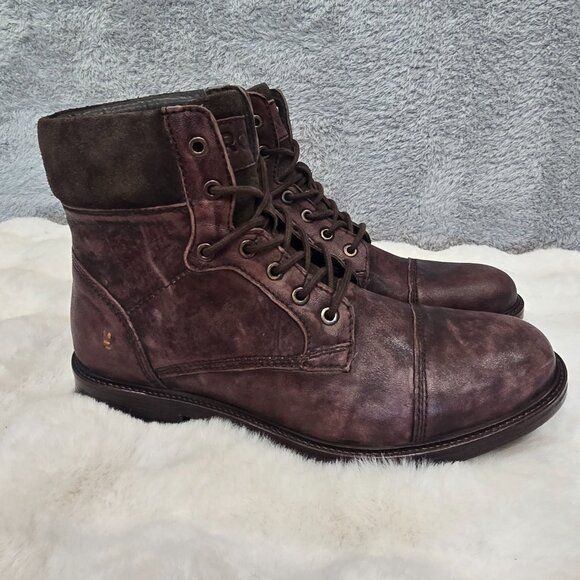 Roan by Bed Stu Lecture Boots Distressed Leather Burgundy Men's Size 10 NEW - Picture 3 of 9
